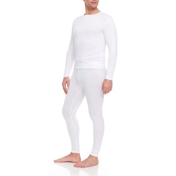 Men Thermals White Microfiber Fleece Long Johns Winter Baselayer Underwear M-2XL - Picture 3 of 5